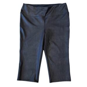 NYDJ Women's Sculpt-Her Pull On Skinny Legging Capri Pant Black Size XL